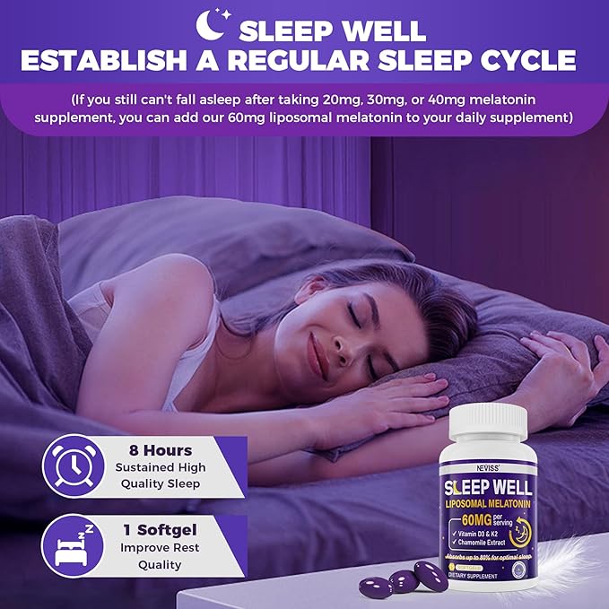 NEVISS L-Tyrosine Gummies &amp Melatonin 60mg for Adults Bundle