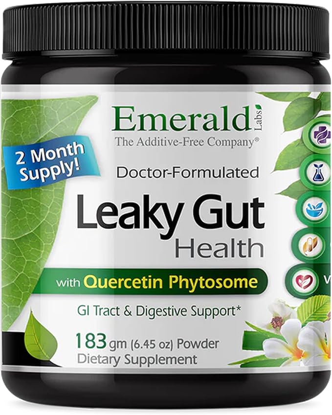 Emerald Labs Leaky Gut Health - Digestive Support Supplement with DGL Licorice Aloe Vera Extract &amp More - Supports Colon &amp Gut Health - 6.45 oz (Up to 60-Day Supply)