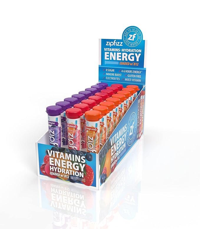 Zipfizz Energy Drink Mix Electrolyte Hydration Powder with B12 and Multi Vitamin Combo Pack (24 Pack)