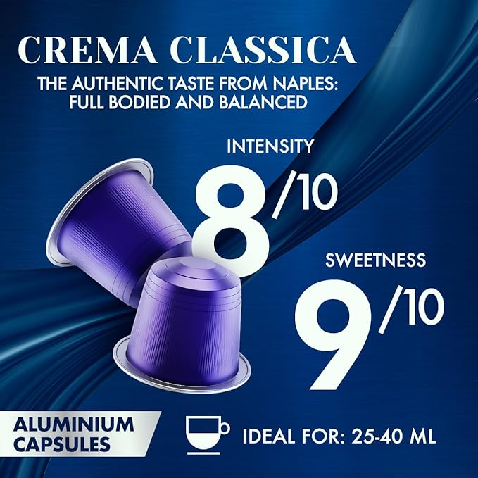 Caffè Borbone Crema Classica Aluminum Capsules Compatible with Nespresso Original Machines Medium Roast 100 Count
