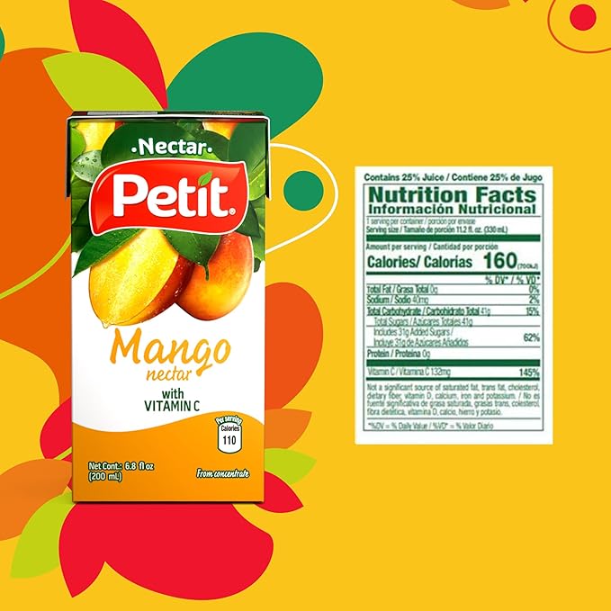 Petit Mango Nectar 200 ml (Pack of 24) – Refreshing Tropical Fruit Beverage