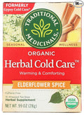 Traditional Medicinals Organic Herbal Cold Care Elderflower Spice Herbal Tea Warm &amp Comforting Seasonal Wellness (Pack of 6) - 96 Tea Bags Total