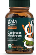 Gaia Herbs Cordyceps Mushroom - Traditionally Used to Support Sustaining Energy &amp Endurance* - One Daily with Organic Cordyceps Mushroom - 40 Vegan Liquid Phyto-Capsules (40 Servings)