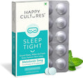 Happy Cultures Sleep Tight Melatonin 5Mg with Probiotics Bacillus Coagulans Sleep Deeper &amp Wake Up Refreshed &amp Natural Clinically Tested Helps Gas Relief Indigestion - 30 Chewmints