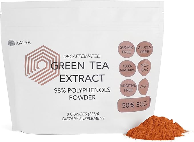 Green Tea Extract Powder 98% Polyphenols 50% EGCG Decaffeinated Green Tea Extract 8 oz Antioxidant &amp Metabolism Support Natural Energy &amp Focus Without Caffeine Pure Extract for Drinks Sk