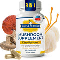 Cholibrium 9-in-1 Mushroom Complex Capsules With Lion’s Mane &amp Reishi - Adaptogenic Mushrooms Supplement Blend For Daily Immunity Focus Sleep &amp Heart Health Support - 1330 mg - 60 Capsules