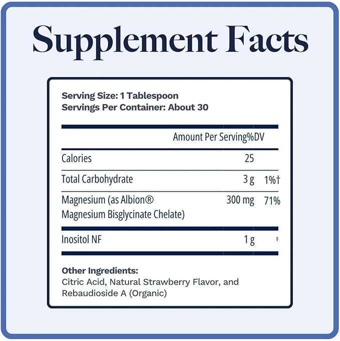 Utzy Naturals Magnositol | Magnesium Glycinate &amp Inositol Drink Mix | Supports Sleep Relaxation Balanced Energy | Strawberry Flavor | 30 Servings