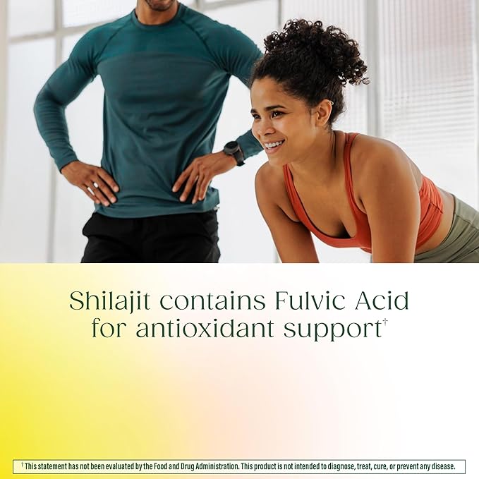 MegaFood Shilajit 10000mg with Fulvic Acid - Shilajit for Men &amp Women - May Help Support Healthy Testosterone Levels Muscle Strength &amp Energy Levels - Vegan Gluten Free 60 Capsules 30 Day