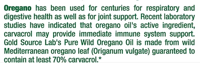 Wild Oregano Oil Capsules - 120 Liquid Veggie Softgels - Pure Standardized Wild Oregano Leaf Extract offers 70% Carvacrol (32 mg) for Immune System Health - Non GMO Vegan Gluten Free