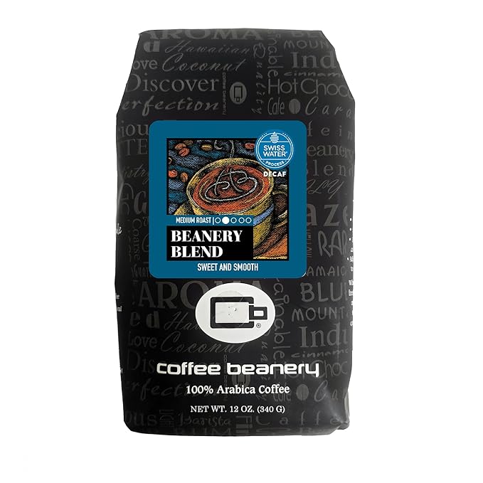 Beanery Blend Specialty SWP Decaf Coffee | 1 Bag of 12oz. Coffee (Fine) | Light-Medium Roast
