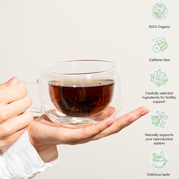 Mira Fertility Tea Caffeine-Free 100% Organic Goji Berry and Ginger Root Helps Regulate Cycles Support Conception and Promote Hormone Balance Peppermint 20 Tea Bags Per Box