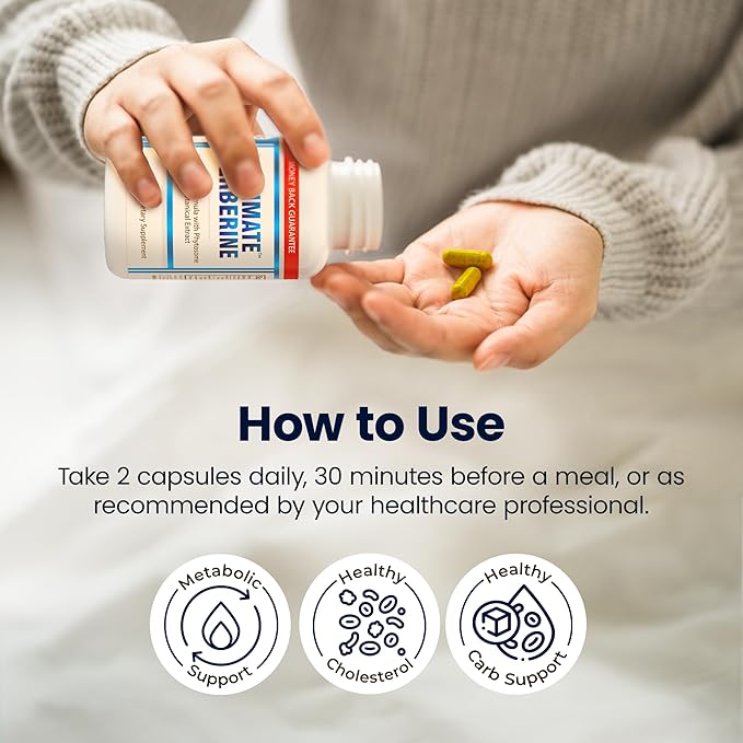 Ultimate Berberine Phytosome for Optimal Metabolic Health After 35 - 9.6X Absorption Dual Action Formula for Appetite &amp Gut Health - Immunity &amp Cholesterol Support - Clinical Dose &amp Third
