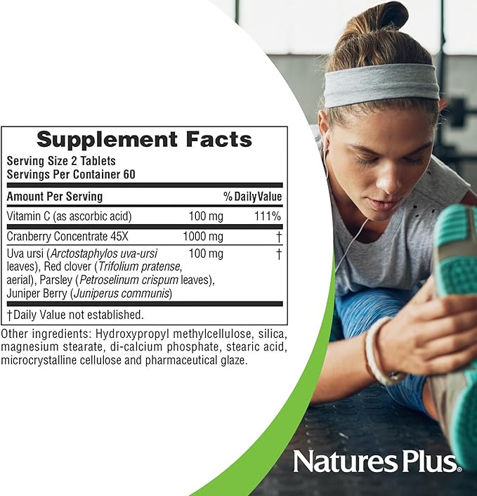 NaturesPlus Ultra Cranberry Sustained Release - 1000mg 120 Tablets - with Vitamin C - Vegetarian Gluten Free - 60 Servings