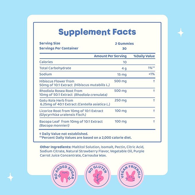 JoySpring Genius Kids Focus Gummies – Natural Herbal Brain Supplement for Kids | Vegan Gluten-Free Sugar-Free with Bacopa Gotu Kola Rhodiola – 60 Count