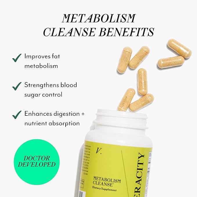Veracity Metabolism Cleanse - 10 Day Liver Detox Improves Fat Digestion Optimizes Metabolism - Helps Regulate Hormones - Toxin Free Gluten Free Vegan