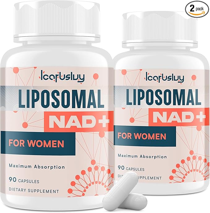 IcarusIvy 2000MG NAD Supplements for Women NMN Alternative Female Liposomal NAD+ with Ashwagandha Berberine HCL Ginkgo Biloba &amp Black Cohosh Women Focused Formula 180 Capsules
