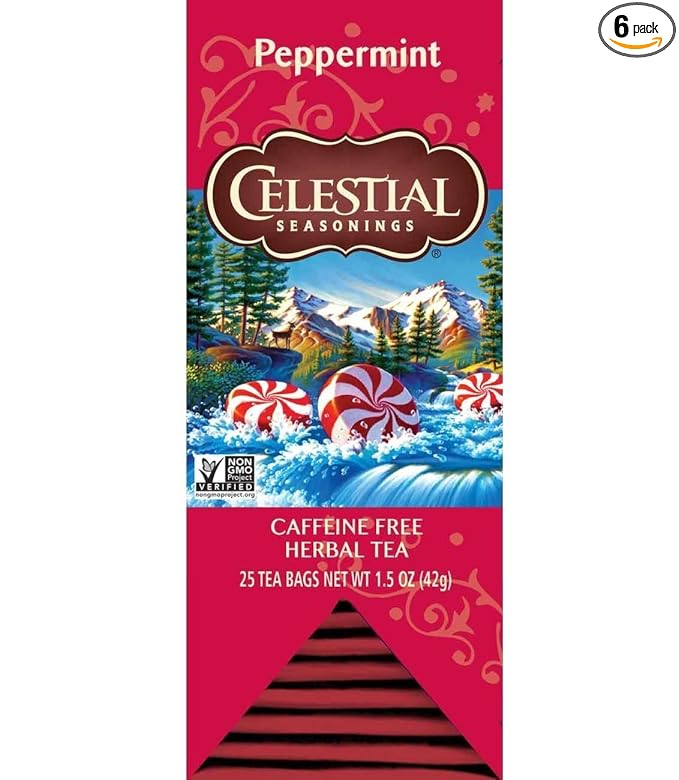 Celestial Seasonings Herbal Tea Peppermint 25 Count (Pack of 6)