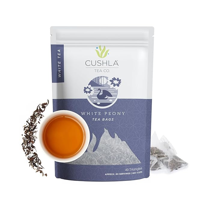 Imperial Grade White Peony Tea Bags - Bai Mu Dan (also known as Pai Mu Tan Baimudan Paimutan) - Fresh White Tea - Low Caffeine - High Antioxidants - 40 Count