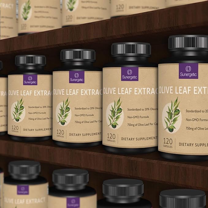 Premium Olive Leaf Extract Capsules – Standardized To 20% Oleuropein – Super Strength Olive Leaf Exact Supplement Supports Immune System &amp Cardiovascular Health – 750mg Per Capsule – 120 Capsules