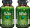 Irwin Naturals Milk Thistle Liver Detox - 60 Liquid Soft-Gels Pack of 2 - Supports Liver Health with Dandelion Artichoke Turmeric &amp Green Beet Root - 60 Total Servings