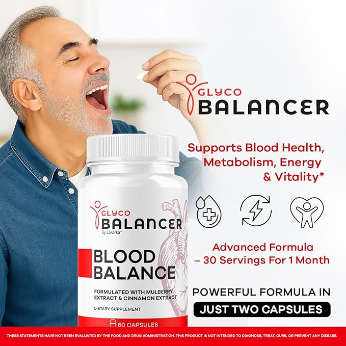 Glyco Balancer Capsules - Official GlycoBalancer Supplement Support Pills Advanced Formula All Natural Premium Ingredinets for Health Support Vitamins and Wellness 60 Capsules for 1 Month