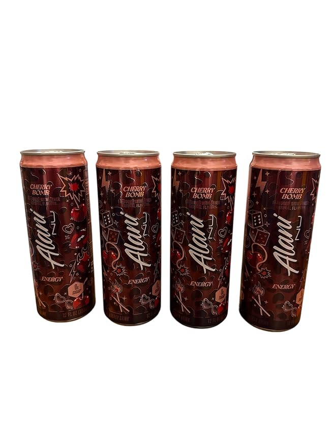 Energy Drinks Cherry Bomb Alani limited edition (4 Pack) 12 fl oz cans