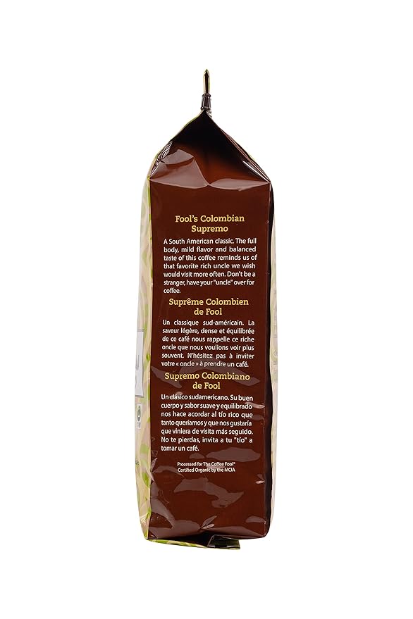 Coffee Fool's Organic Fair Trade Colombian Supremo (Very Fine Grind)