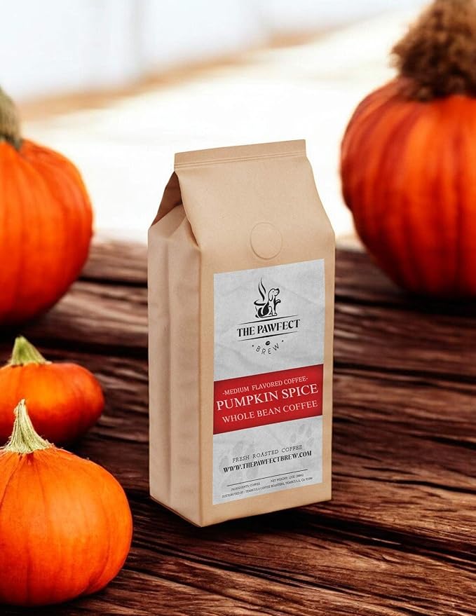 Dog Lover’s Coffee – Pumpkin Spice by The Pawfect Brew | Medium Roast Ground Coffee 1 lb Bag | Warm &amp Spiced Seasonal Flavor | 25% Profits Donated to Animal Rescue