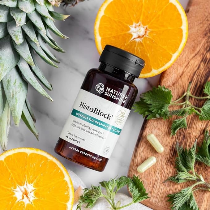 Nature's Sunshine HistaBlock | Respiratory Support Supplement | Supports Airways &amp Blocks Irritants | Antioxidant Strength | Seasonal Allergy Help | Natural Respiratory Function Aid 90 Capsules
