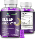 Melatonin Gummies 5mg for Sleep–Fall Asleep Faster &amp Wake Refreshed L-Theanine&ampHerbal Blend Vegan Sleep Aid Gummies for Adults 60 Count