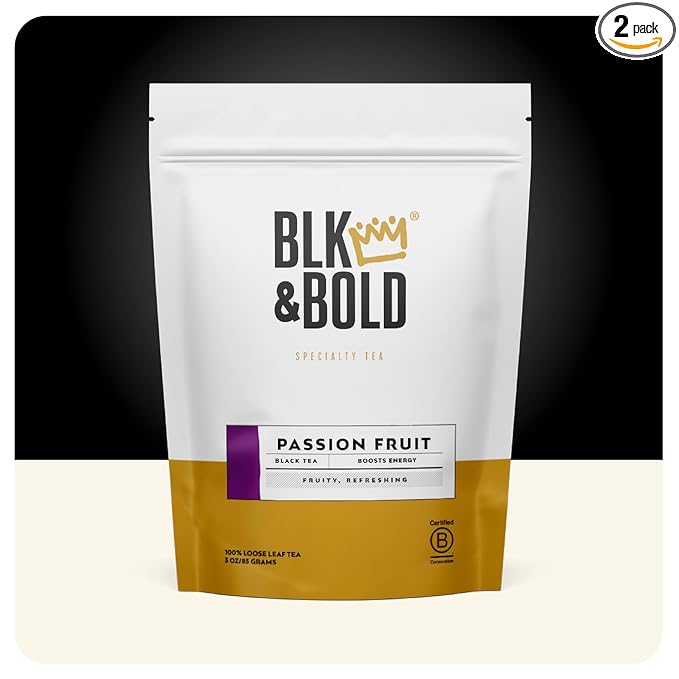 BLK &amp Bold Passion Fruit Loose Leaf Black Tea Tropical &amp Refreshing Bright Aromatic Blend 3 oz (2 Pack)