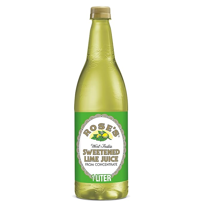 Rose's Sweetened Lime Juice 1 L bottle (Pack of 12) Made with Real Lime Juice Mixer to Add to Cocktails and Non-Alchoholic Drinks Trusted by Bartenders