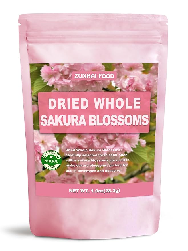 Edible Dried Sakura Blossoms Premium Dried Whole Sakura Cherry Blossoms 1.0oz(28.0g)