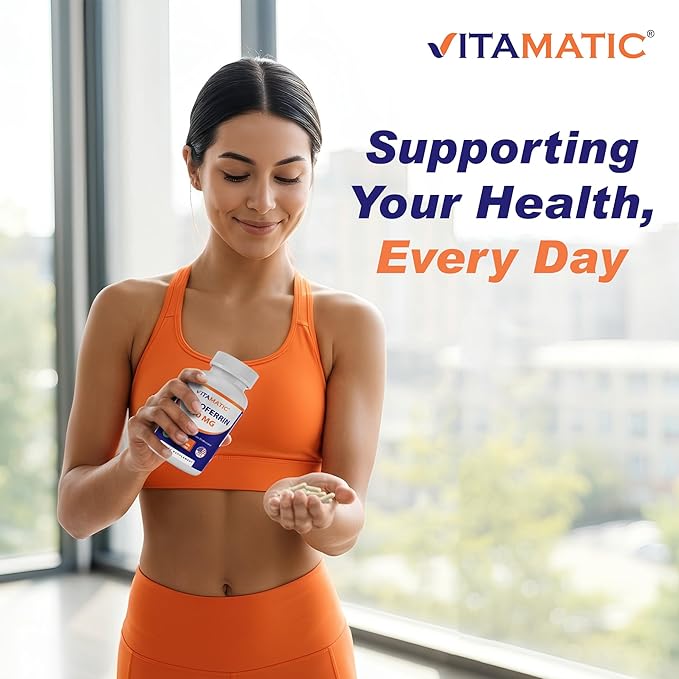Vitamatic Lactoferrin 500mg – 60 Vegetable Capsules Promotes Healthy Immune Function