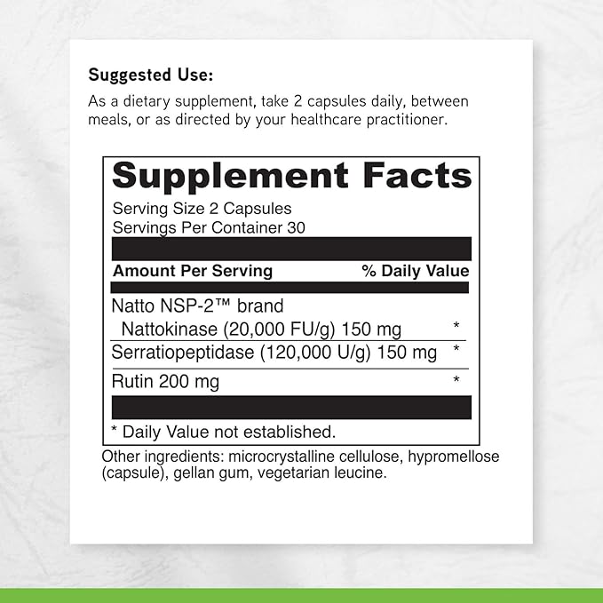 DAVINCI Labs Nattokinase Plus - High-Potency Nattokinase Supplement for Comprehensive Blood Flow Support for Men &amp Women - Formulated with Antioxidant Support - Gluten Free - 60 Vegetarian Capsule