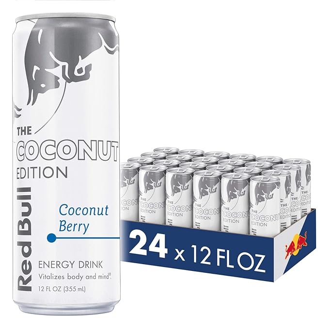 Red Bull Energy Drink Coconut Berry (Pack of 24) and Red Bull Red Edition Watermelon (Pack of 24)