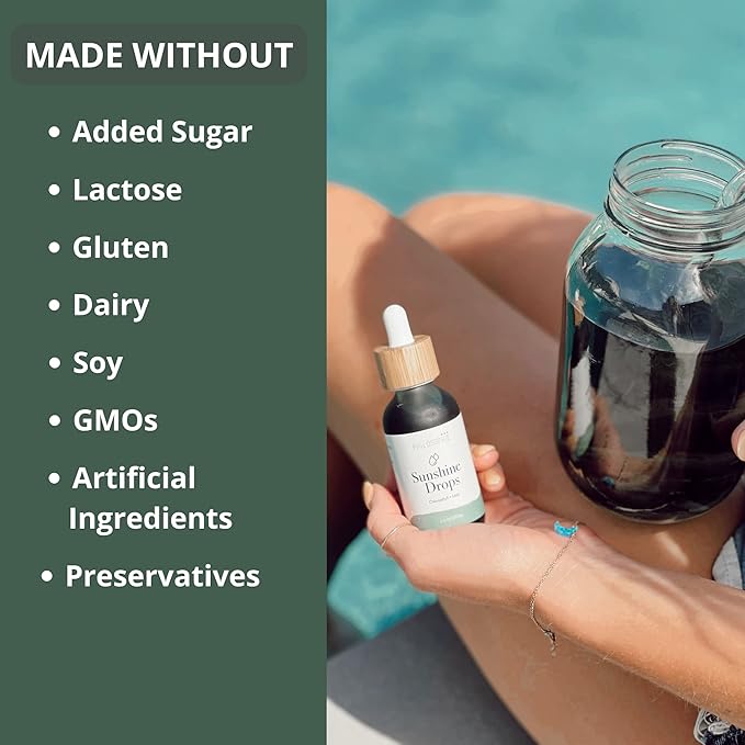 Philosophie Liquid Chlorophyll Sunshine Drops for Water | Organic Chlorophyll Drops with Mint for Detox Internal Deodorant &amp Energy Boost | Natural Vegan Supplement Non-GMO 2oz