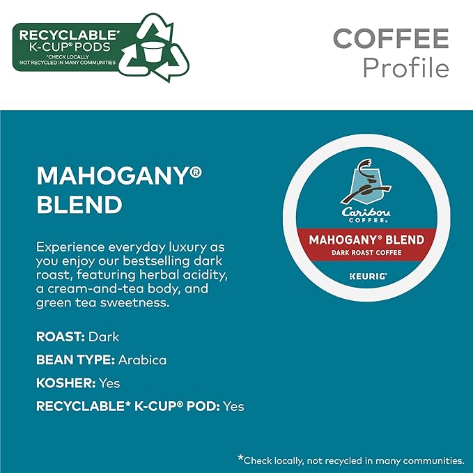Caribou Coffee® Single-Serve Coffee K-Cup® Pods Mahogany Carton Of 24