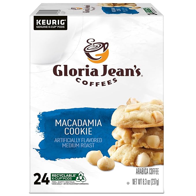 Gloria Jean's Macadamia Cookie Keurig Single-Serve K-Cup Pods Medium Roast Coffee 96 Count