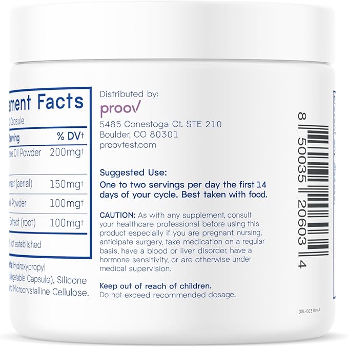 Proov - Boost Supplement for Women - Promotes Estrogen Production - Fertility &amp Menopausal Support for Women - Hormonal Balance - Evening Primrose Oil Red Clover Dong Quai Black Cohosh - 30 Caps