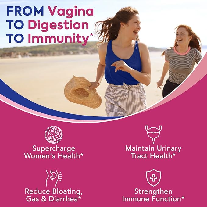 Probiotic + Collagen Bundle 4-in-1 Feminine Probiotic (30ct) &amp 6-in-1 Super Collagen (90ct) 2 Packs Cranberry Digestive &amp Healthy Aging Support Non-GMO