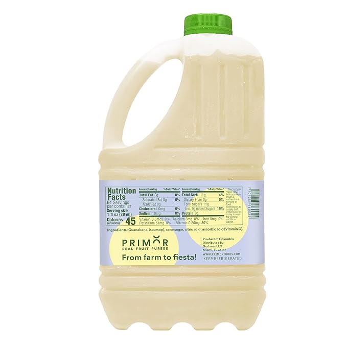 Primor Fruit Purees | Made with Real Fruit | Countless Applications: Juices Smoothies Cocktails Desserts and More - Guanabana