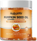 Pumpkin Seed Oil Gummies with Saw Palmetto Pumpkin Seed Oil Extract for Hair Growth &amp Prostate Health Cold-Pressed Supplements for Women Men Vegan Sugar Free Lemon 60 Chewable