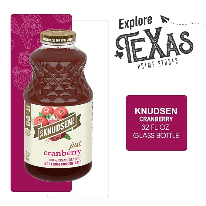 R.W. Knudsen 2-Pack Just Cranberry Fruit Juice 32 fl oz Glass Bottle