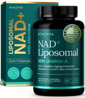 Liposomal NAD+ Supplement - Resveratrol Urolithin A CoQ10 &amp Muira Puama (Made in USA) NAD Supplement for Natural Energy Brain Fog Digestion Detox Gut Health Microbiome NR NMN Replacement