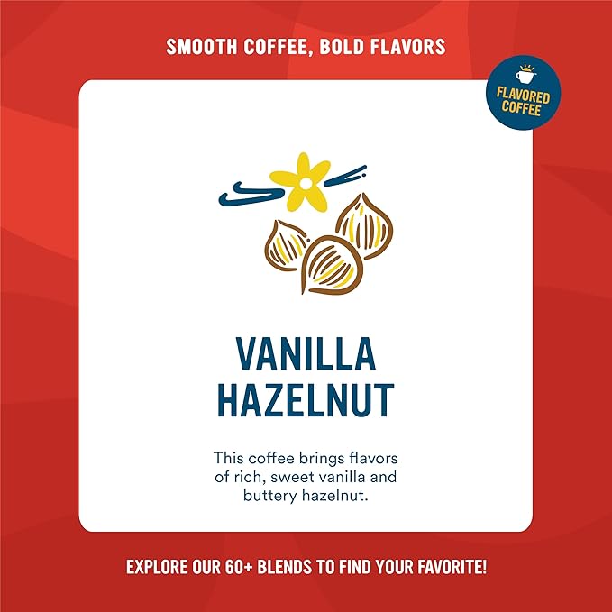 Cameron's Coffee Roasted Ground Coffee Bag Flavored Vanilla Hazelnut 64 Ounce (Pack of 1)
