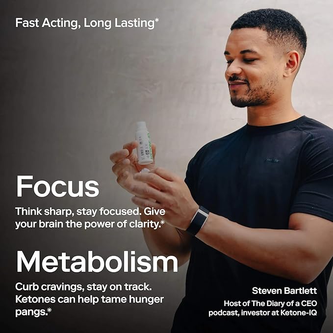 Ketone-IQ No Caffeine Exogenous Ketones Energy Shots - 24 Pack of Caffeine Free Energy Drinks with 10g Ketones - Sugar Free Salt Free and All Natural (Green Apple)