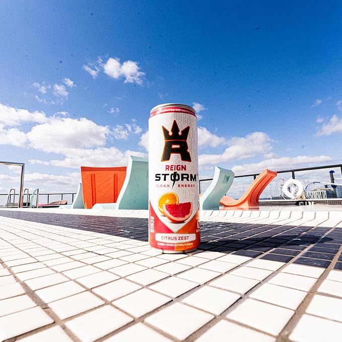 REIGN Storm Citrus Zest Fitness &amp Wellness Energy Drink 12 Fl Oz | Pack of 12