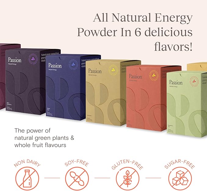 Yoli Passion Energy Drink Powder Mix - Natural Energy Drink Mix for Endurance and Stamina 30 Packets - Peach Mango Flavor