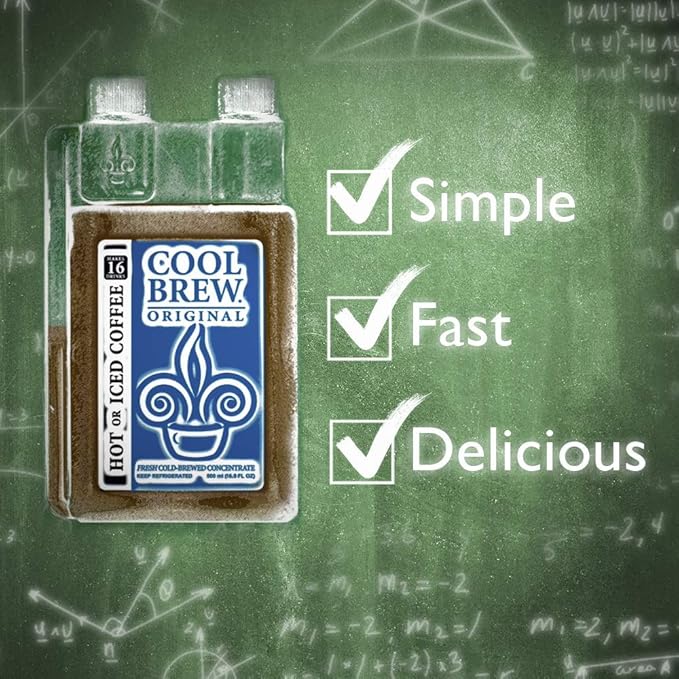 CoolBrew Chocolate Almond 6 Pack - 16 DRINKS PER BOTTLE - Fresh Cold Brew Liquid Concentrate - For Iced or Hot Coffee Unsweetened No Preservatives